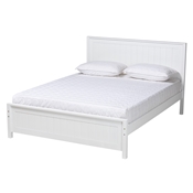 Baxton Studio Neves Classic and Traditional White Finished Wood Full Size Platform Bed